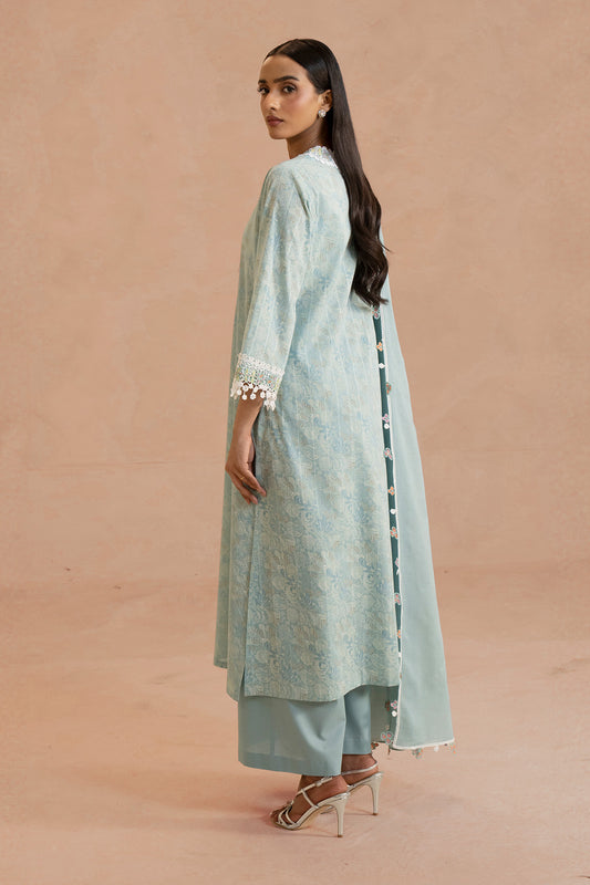 3 Piece - Printed & Embroidered Suit - MCP1909