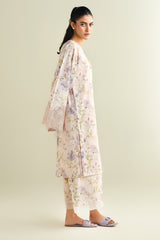 2 Piece - Printed Embroidered Suit - C6111