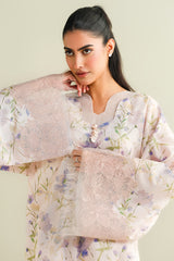 2 Piece - Printed Embroidered Suit - C6111