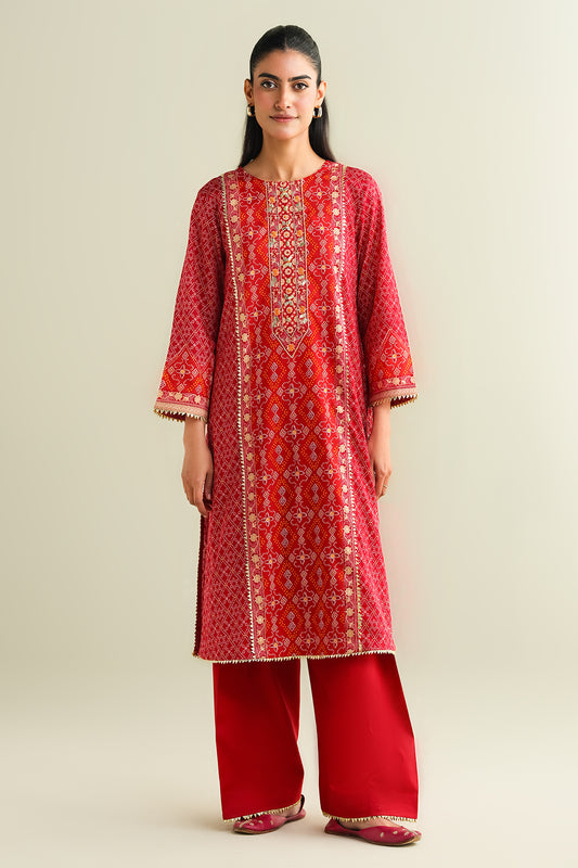 2 Piece - Printed & Embellished Suit - C6105