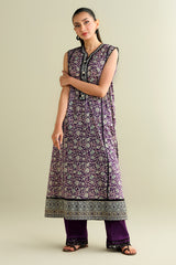 2 Piece - Printed Embroidered Suit - C6110