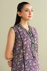 2 Piece - Printed Embroidered Suit - C6110