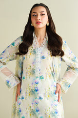 3 Piece - Printed Embroidered Suit - C6168