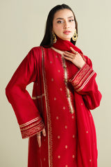 3 Piece -  Embroidered Suit - C6164
