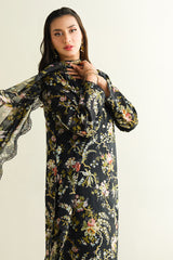 3 Piece - Printed Embroidered Suit - C6179