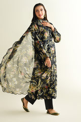 3 Piece - Printed Embroidered Suit - C6179