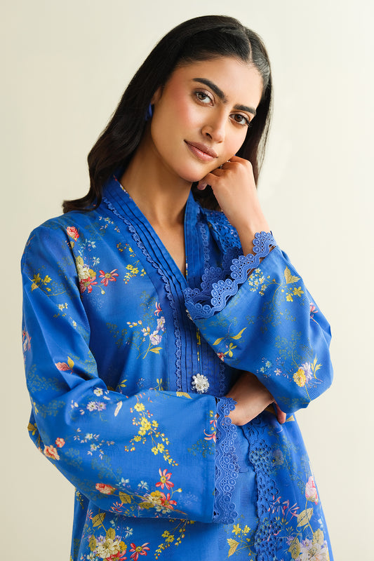 3 Piece - Printed & Embroidered Suit - C6183