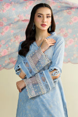 3 Piece - Printed Embroidered Suit - C6130