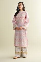 2 Piece - Printed Embroidered Suit - C6112