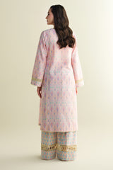 2 Piece - Printed Embroidered Suit - C6112