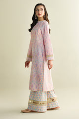 2 Piece - Printed Embroidered Suit - C6112