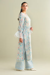 2 Piece - Printed Embroidered Suit - C6102