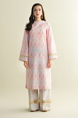 2 Piece - Printed Embroidered Suit - C6112