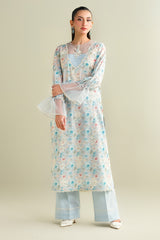 2 Piece - Printed Embroidered Suit - C6102