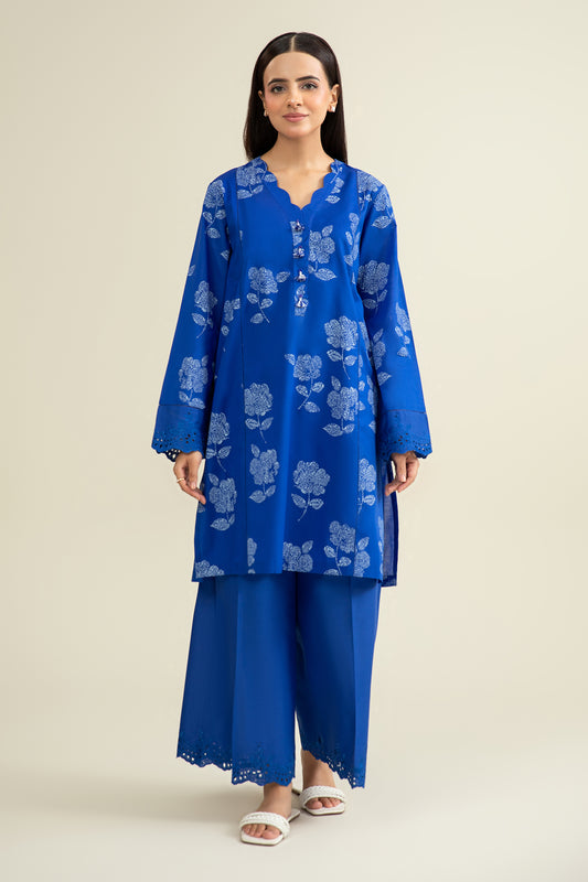2 Piece - Printed & Embroidered Suit - C6272