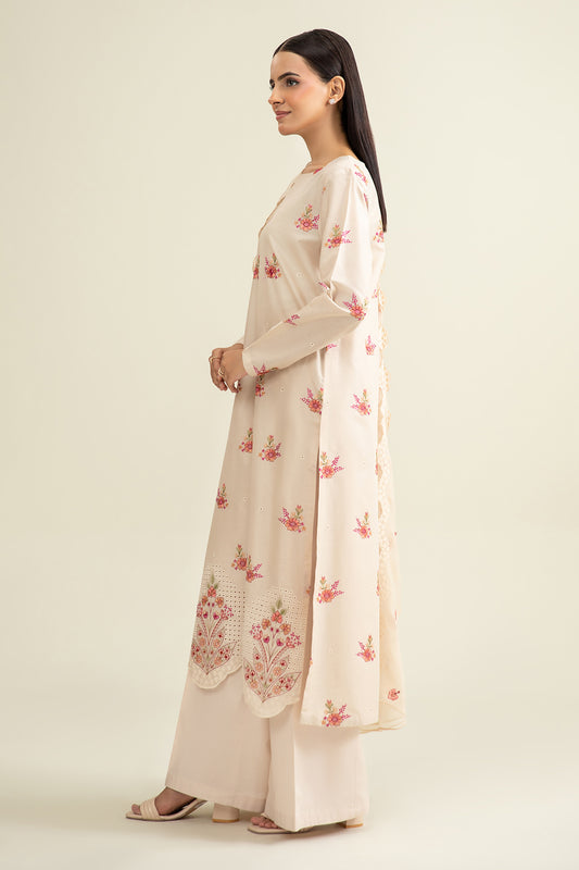 3 Piece - Embroidered Suit - E1909