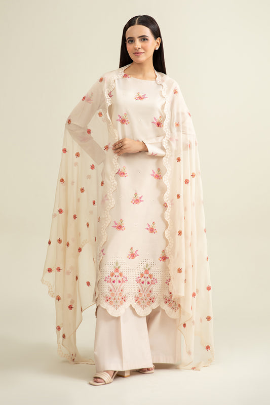 3 Piece - Embroidered Suit - E1909