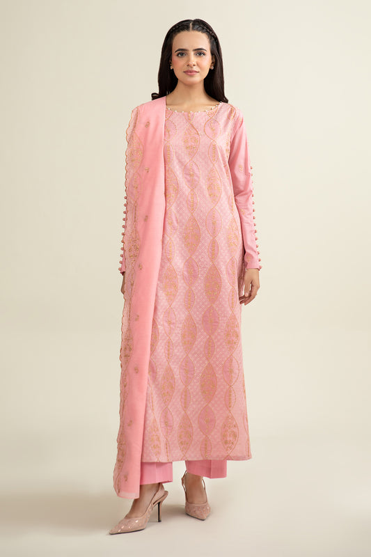 3 Piece - Embroidered Suit - E1722