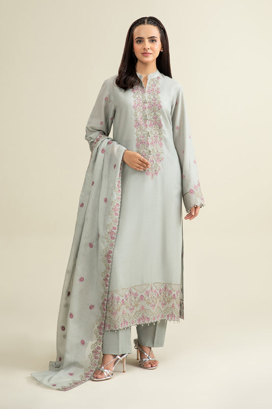 3 Piece - Embroidered Suit - E1693