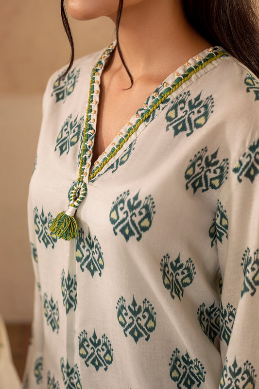 2 Piece - Printed & Embellished Suit - KPW25-P3675