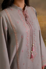 3 Piece - Printed & Embroidered Suit - C6361