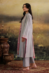 3 Piece - Printed & Embroidered Suit - C6361