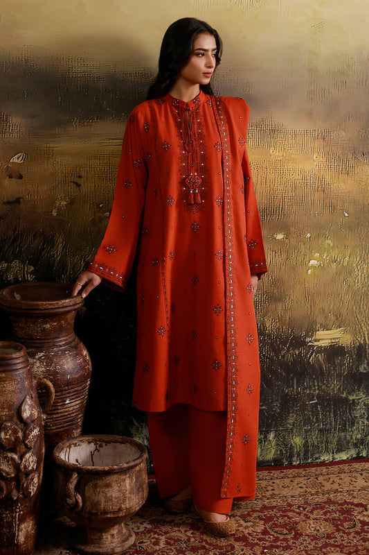 3 Piece - Embroidered Suit - C6407