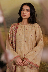 3 Piece - Printed & Embroidered Suit - C6397