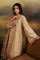 3 Piece - Printed & Embroidered Suit - C6397
