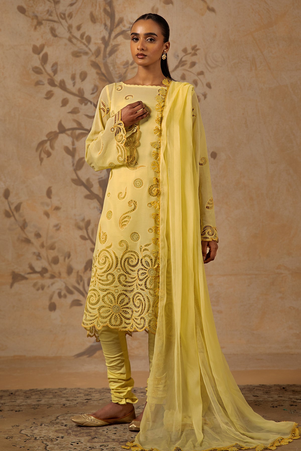 4 Piece - Premium Batiste Embroidered Suit - MC1608-2