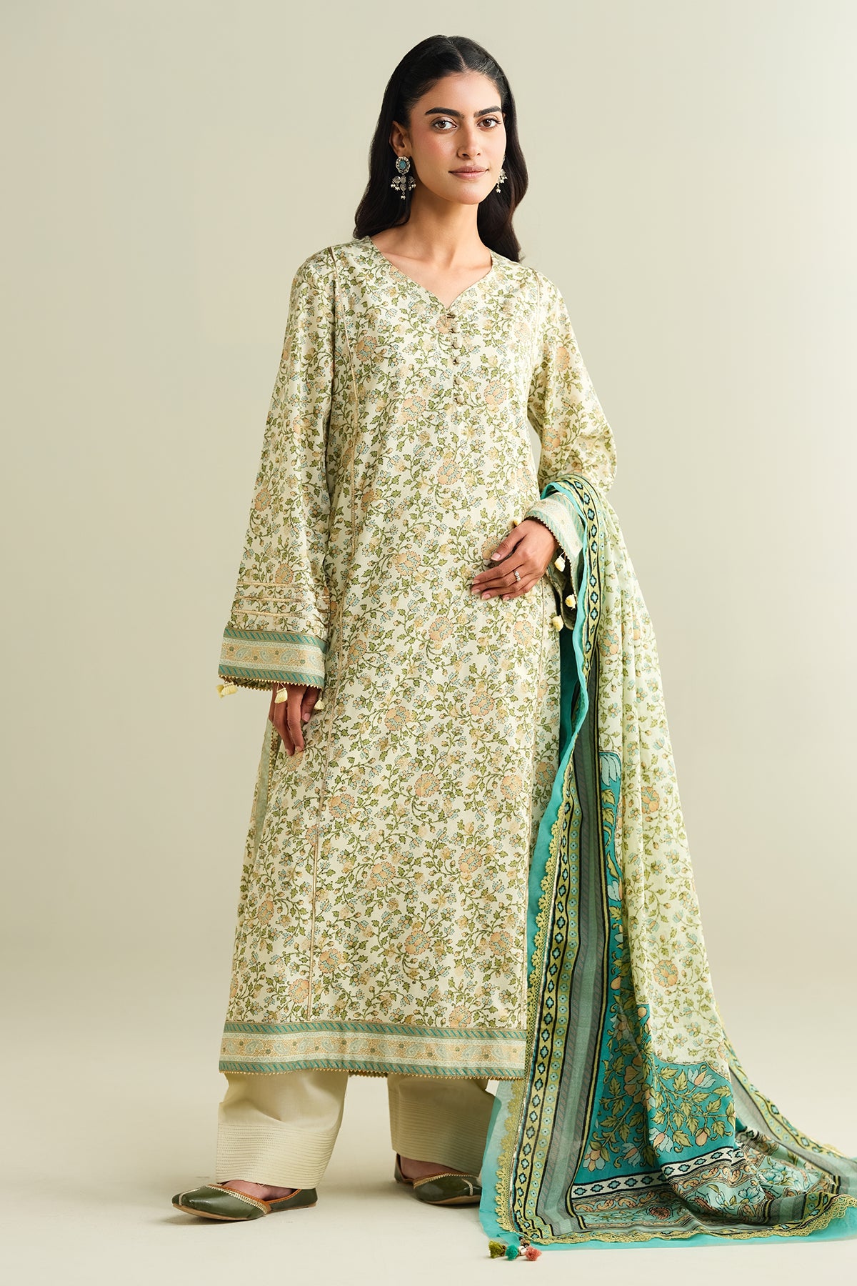 3 Piece - Printed Suit - C6146