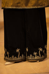 1 Piece Embroidered Velvet Trouser