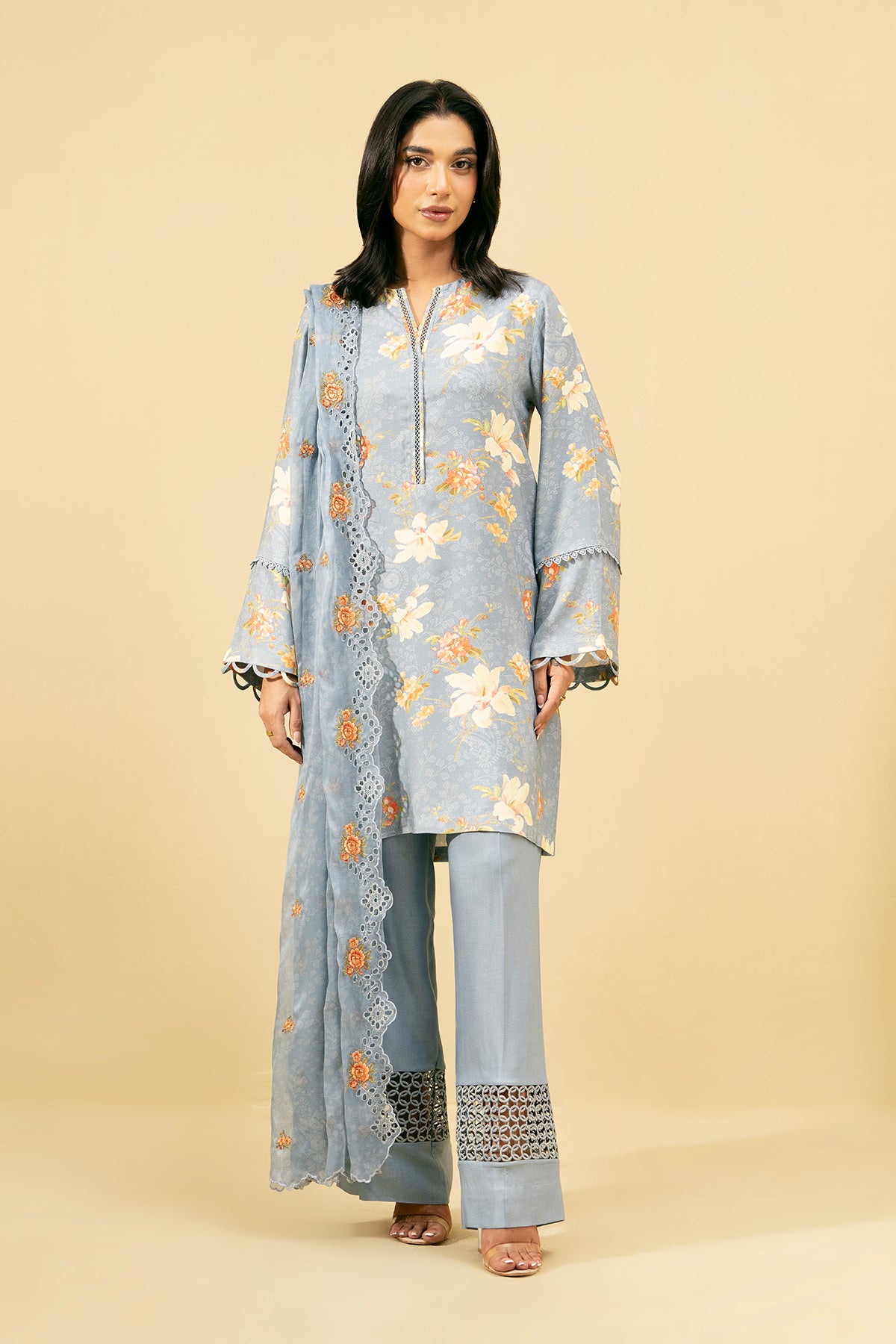 3 Piece - Embroidered Marina Suit