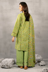 3 Piece - Embroidered Khaddar Suit