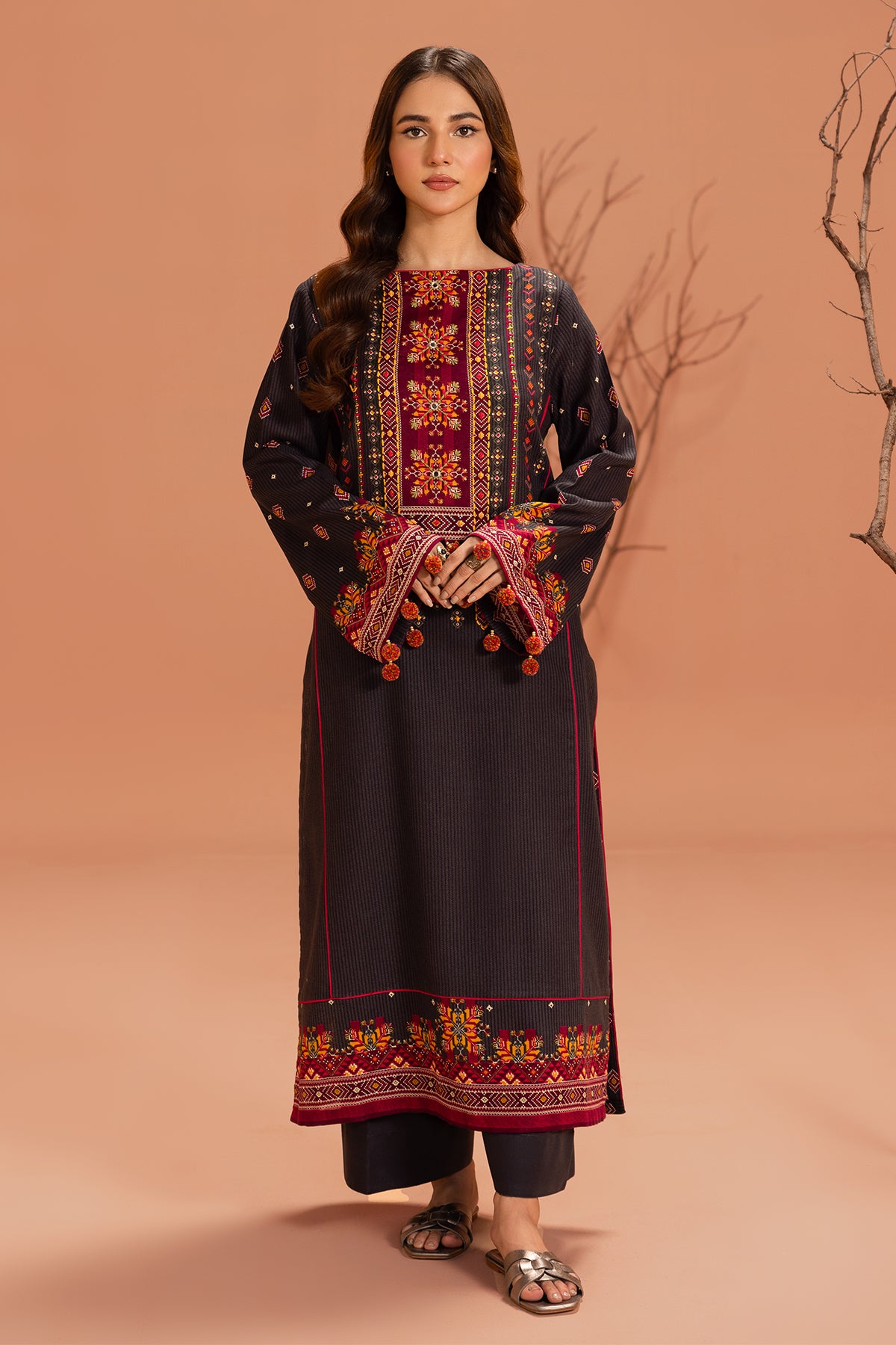 Embellished Khaddar Shirt