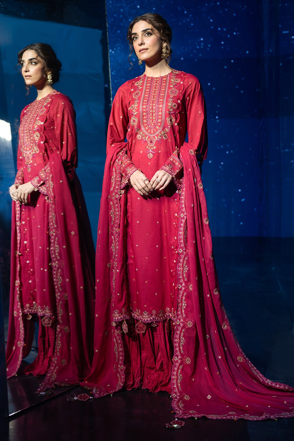3 Piece -  Embroidered Suit - C6169