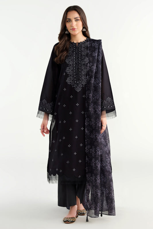 2 Piece - Printed Embroidered Suit - C6203