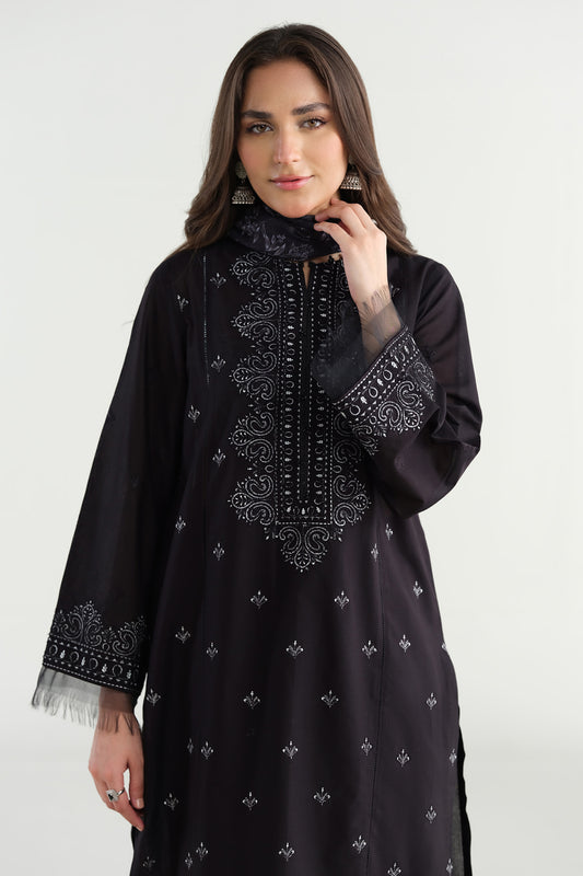 2 Piece - Printed Embroidered Suit - C6203