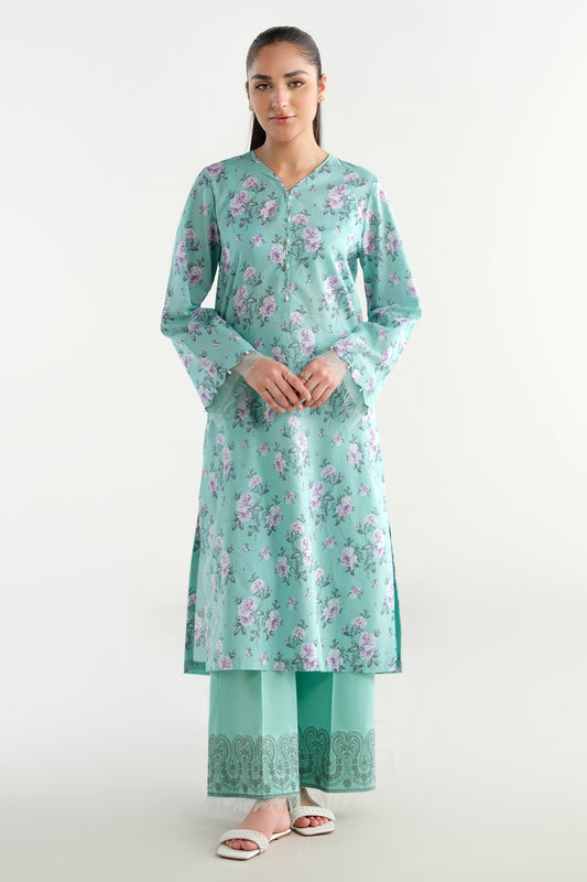 2 Piece - Printed Embroidered Suit - C6210