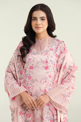 3 Piece-Printed & Embroidered Suit-C6219