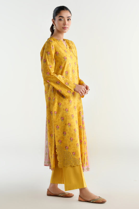 3 Piece - Printed & Embroidered Suit - C6220