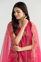 3 Piece -  Embroidered Suit - C6223