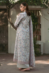 3 Piece - Printed & Embroidered Suit - C6226