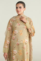 3 Piece-Printed & Embroidered Suit-C6227