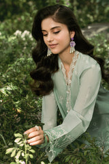 2 Piece - Printed & Embriodered Suit - C6231