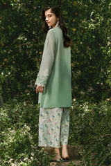 2 Piece - Printed & Embriodered Suit - C6231