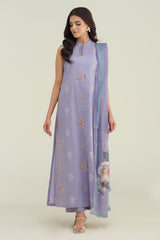3 Piece-Printed & Embroidered Suit-C6234