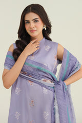 3 Piece-Printed & Embroidered Suit-C6234