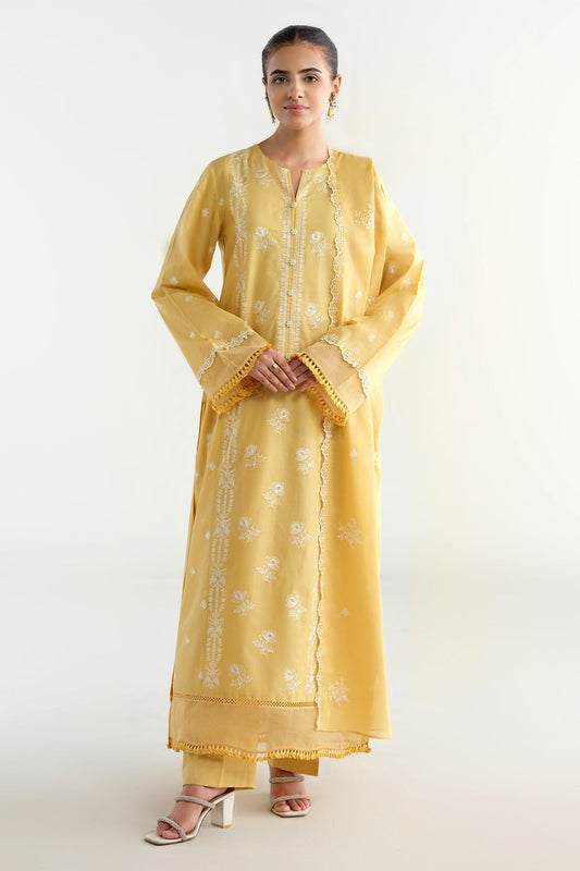 3 Piece -  Embroidered Suit - C6238
