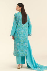 3 Piece - Printed & Embroidered Suit - C6276
